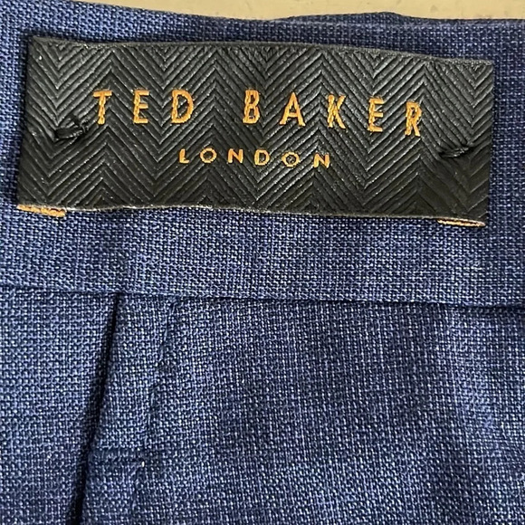 Ted Baker London Jerome Wool Flat Front Pant in Navy - NWOT - Size 30R unhemmed - Picture 5 of 7
